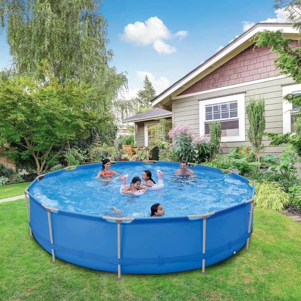 Steel Frame Round Swimming Pool,10ft x 30in Outdoor Above Ground  Swimming Pool Alloy Steel,Polyvinyl Chloride,Easy Set Pool