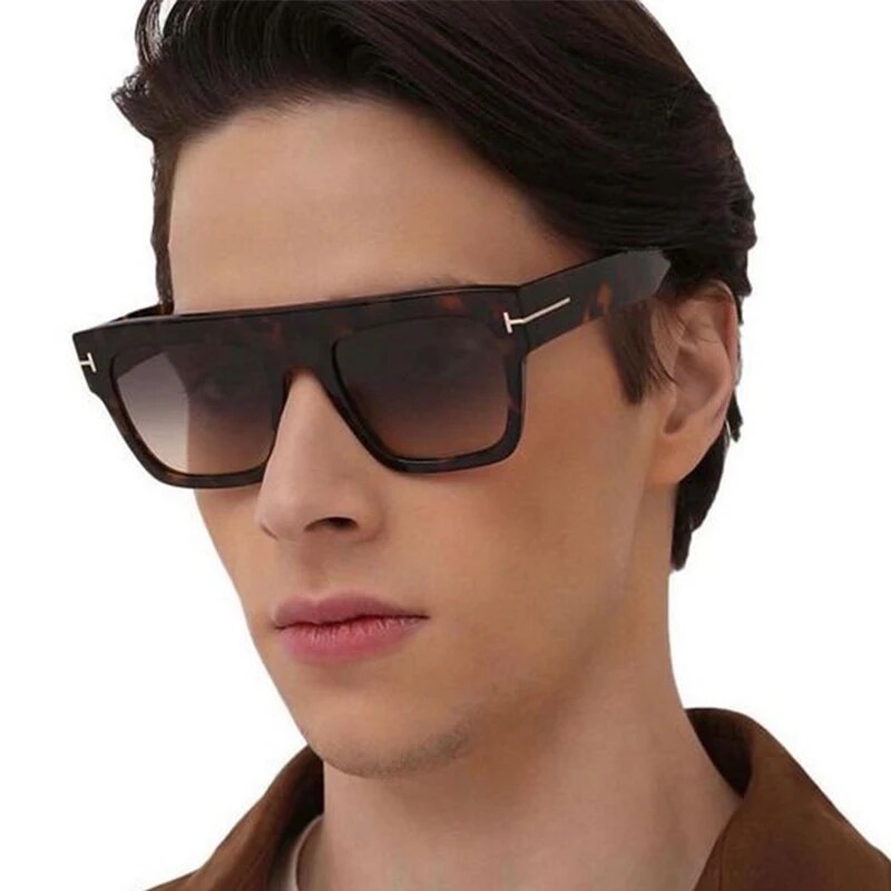 Oversized Sunglasses for Women Men Square Flat Top Big Sunglasses Male Luxury Brand Designer Trendy Shades Vintage Oculos De Sol