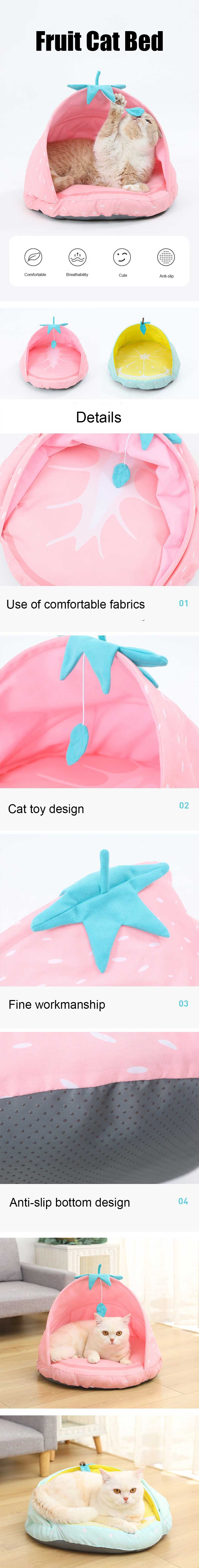 Fruits Foldable Tent Cute Cat Bed