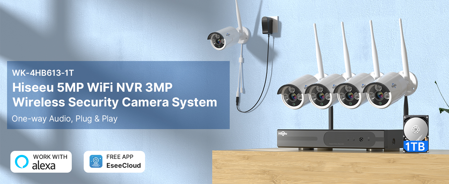 security camera system with 1T HDD