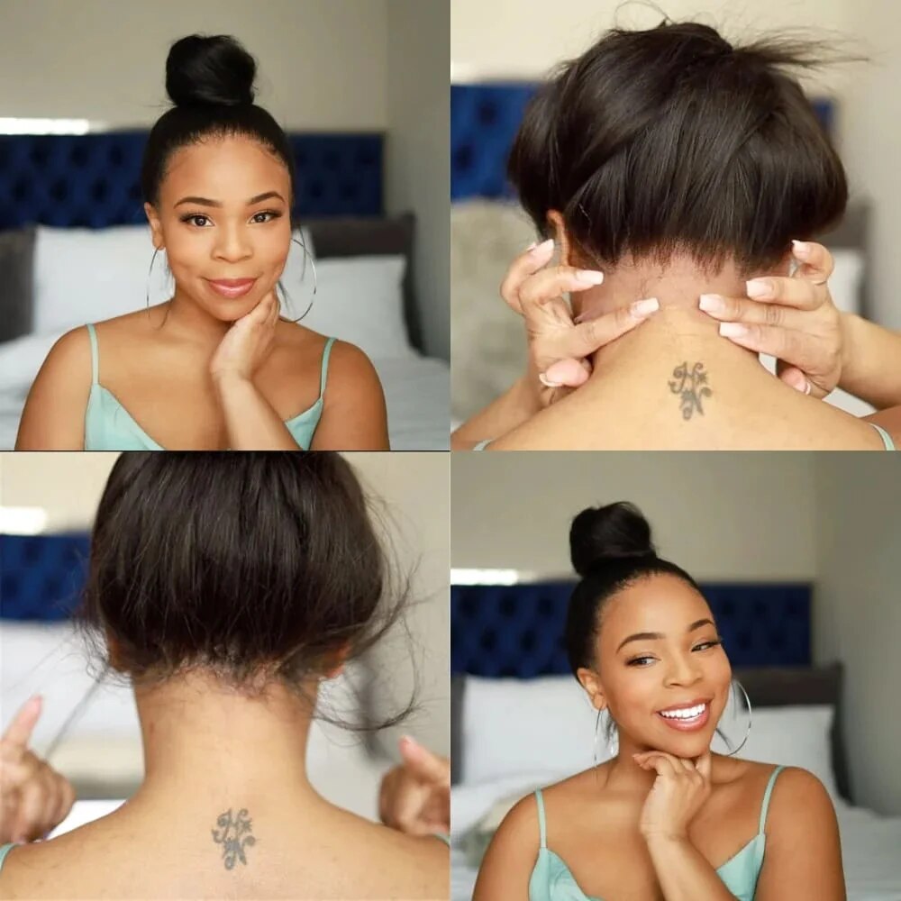 Real Full Lace Wig Straight Human Hair Wigs For Black Women Natural Brazilian HD Transparent Lace Frontal Wig Pre Plucked Remy