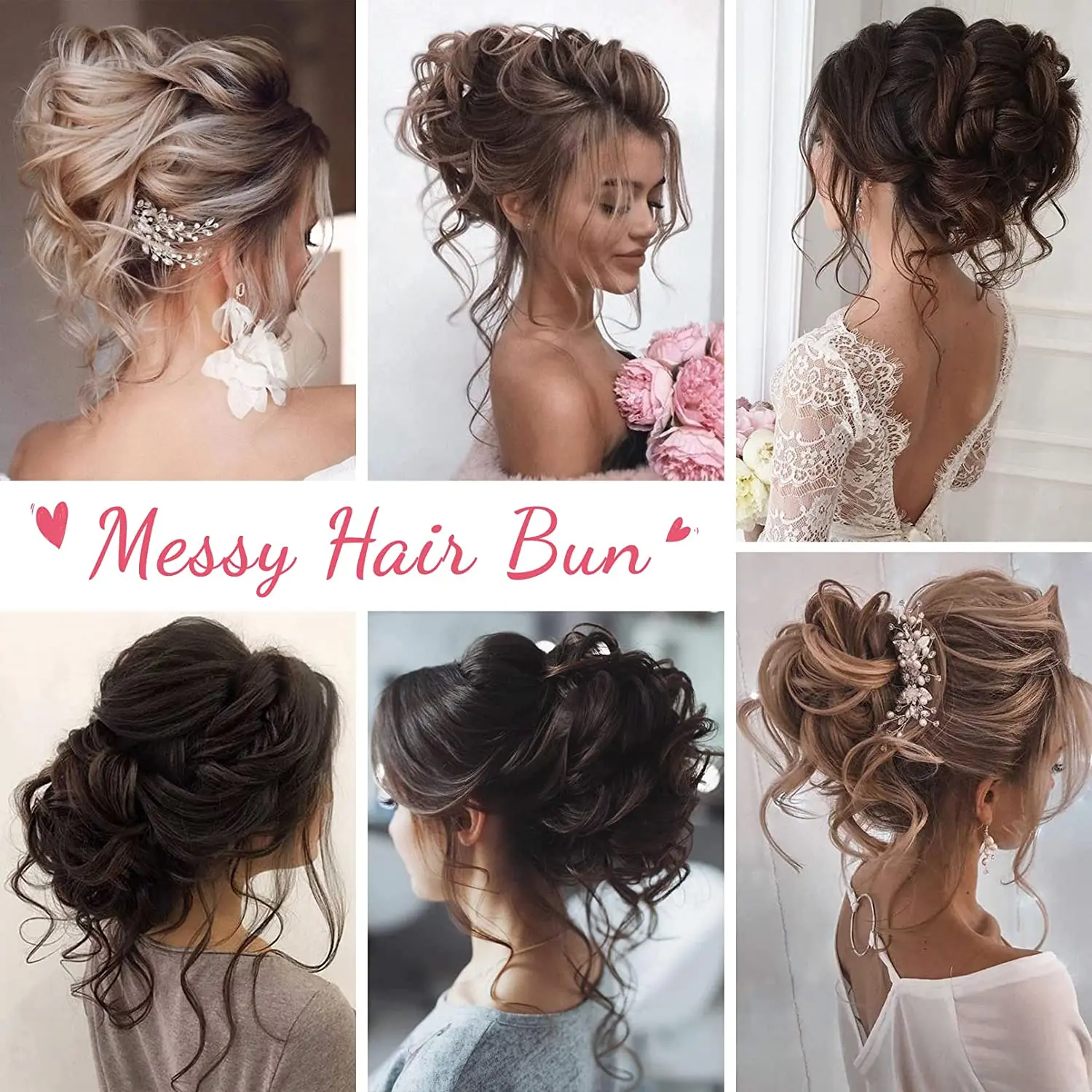 Messy Synthetic Chignon Donut Hair Bun Extensions Curly Hair Scrunchies Hairpieces Donut Updo Hair Pieces For Women Girls
