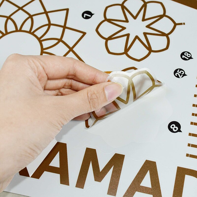 1set Ramadan Window Sticker Eid Mubarak Decor Lantern Pattern Ramadan Kareem Islamic Wall Sticker Muslim Mural Wall Decals Decor