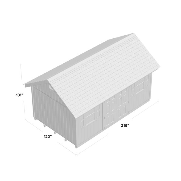 10 ft. W x 18 ft. D Manufactured Wood Storage Shed