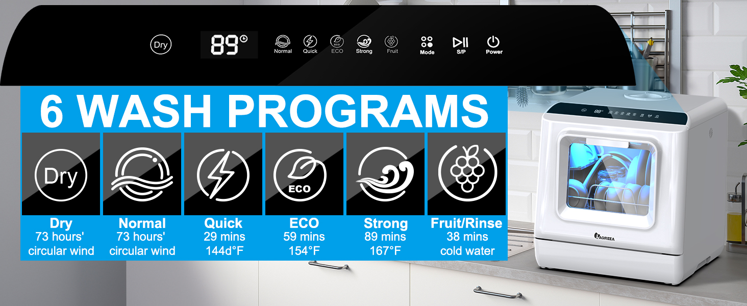 6 dishwasher programes