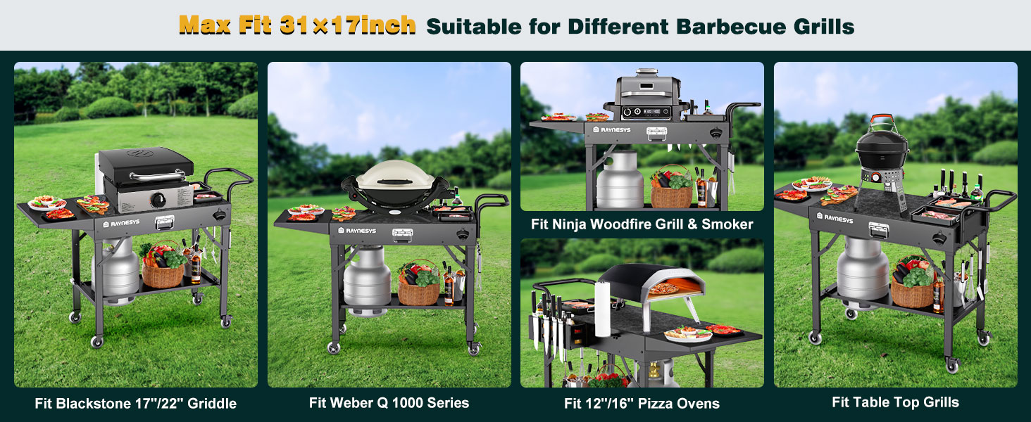 Foldable Outdoor Grill Cart