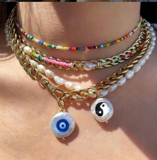 Natural gemstone irregular red coral chip stone natural freshwater pearl jewelry making stainless steel accessories necklace