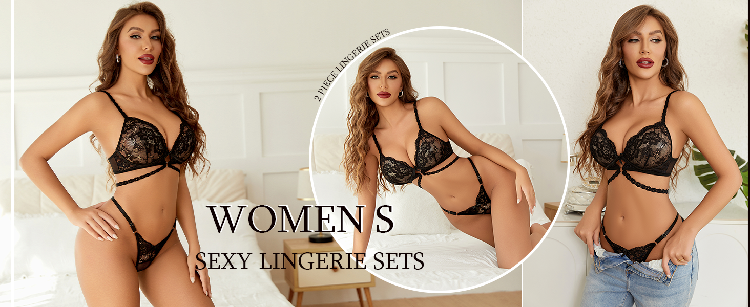 Avidlove Women's lingerie Sexy Lace Bra And Panty Set Lace Babydoll