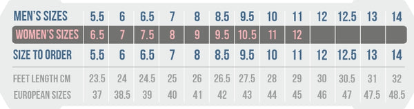 Hunting footwear sizes