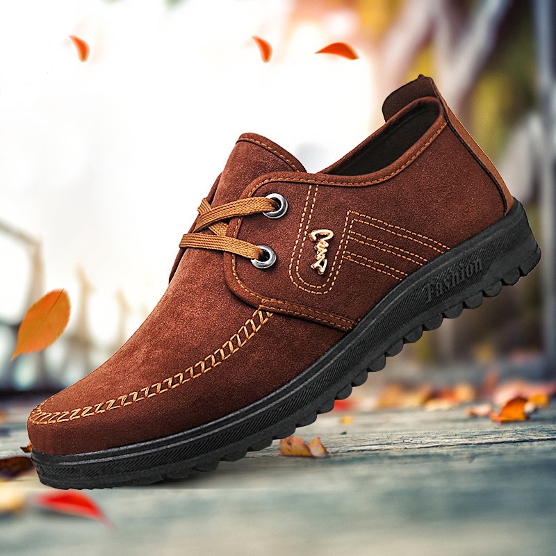 New Men Suede Loafers Driving Shoes Moccasins Fashion British Men's Casual Shoes Flat Breathable Shoes for Men Outdoor Shoes