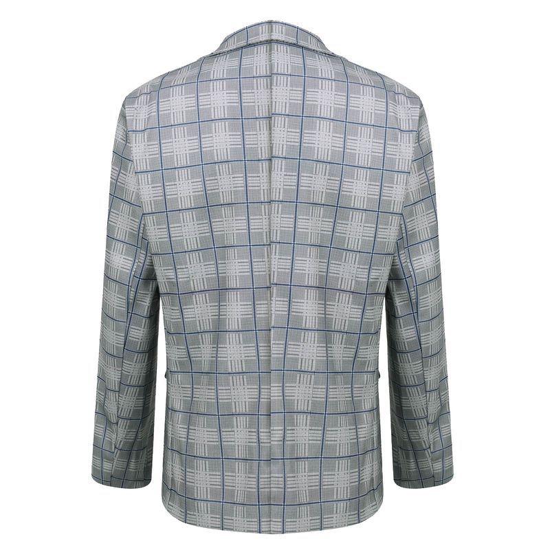 Men's Jacket Blazer Engagement Party Cocktail Attire Breathable Pocket Fall Winter Plaid / Check Business 1920s Turndown Regular Regular Fit Brown Gray Jacket 2024 - US $41.99 –P6