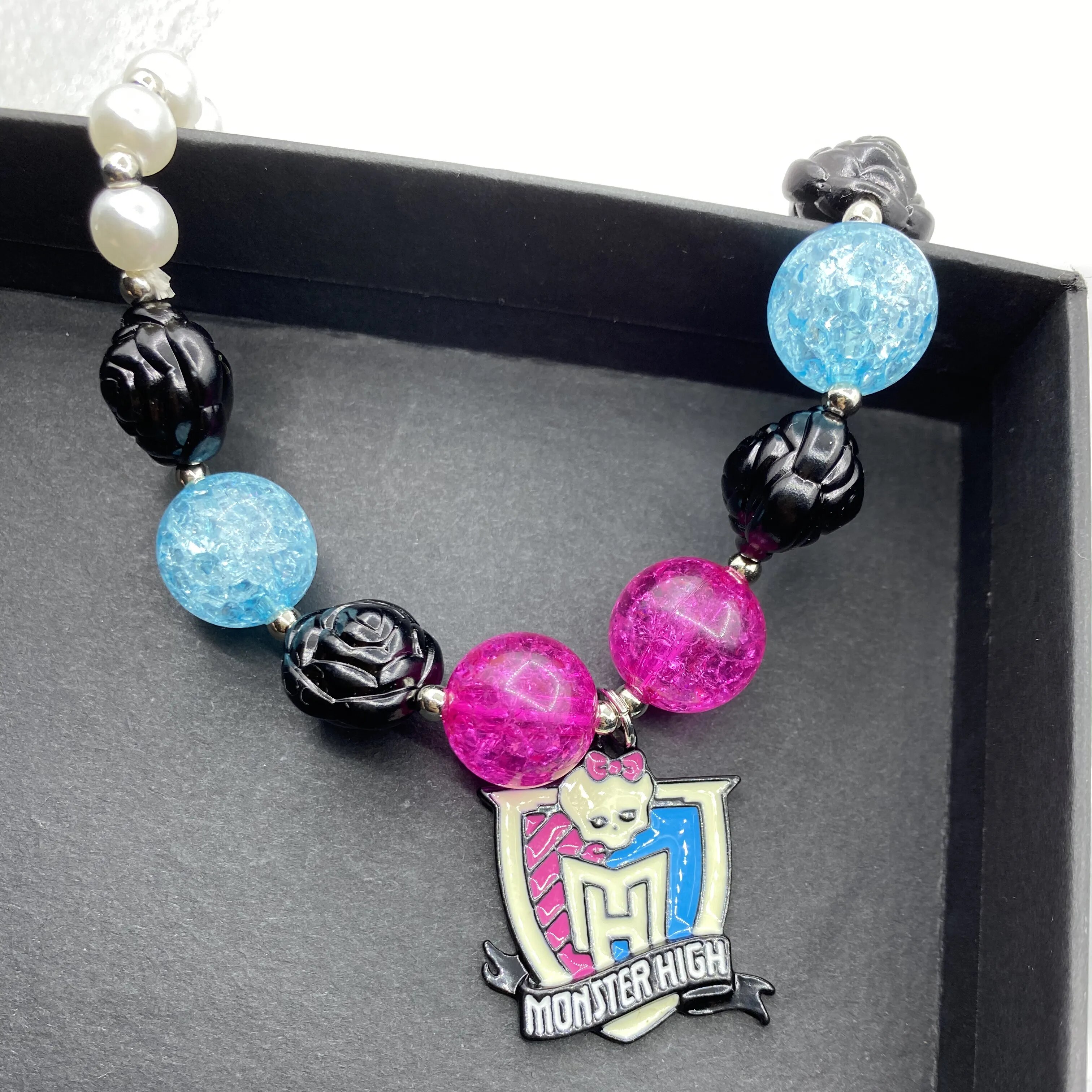 Novel Halloween Funky Fun Necklace Handmade Creative Hip Hop Personality Punk Large Bead Necklace Party Street Dance Accessory