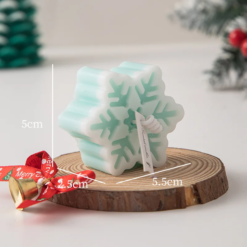 Christmas Handmade Snowflake Shape Aromatherapy Candles Winter Creative Home Decoration Holiday Gifts Scented Fragrance Candles