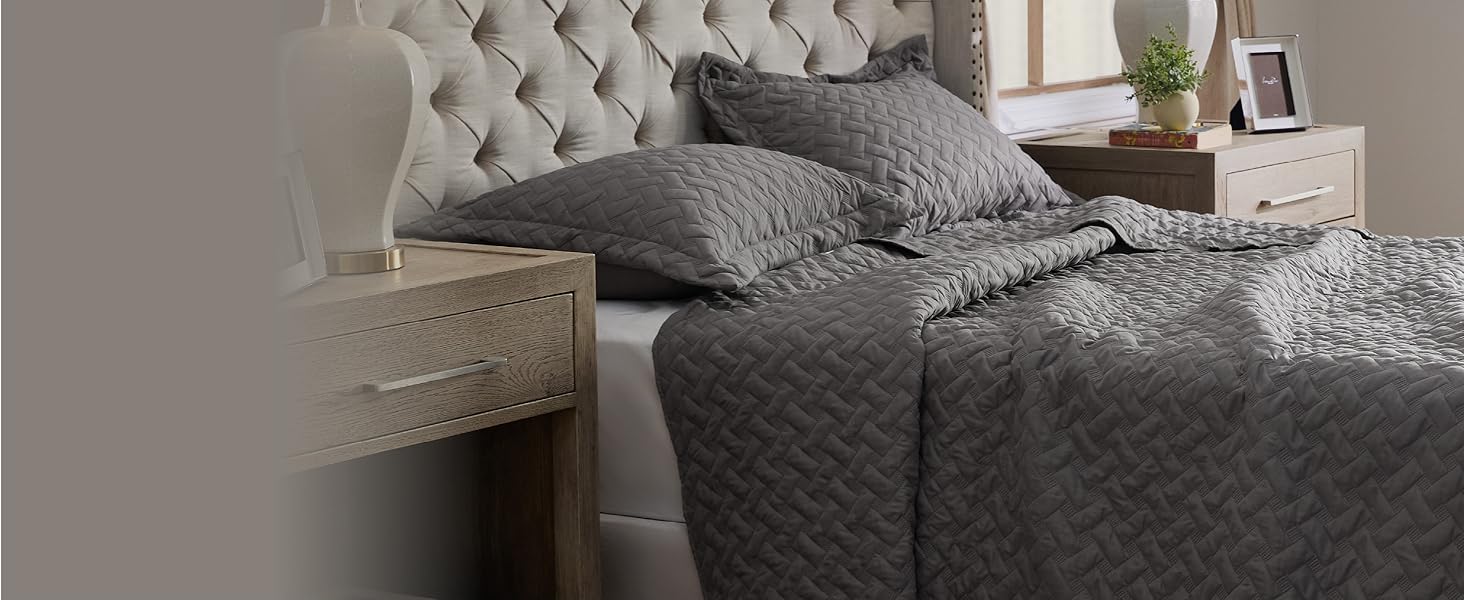 grey quilt set