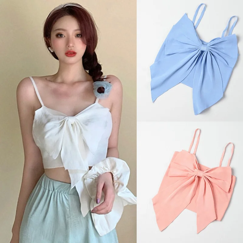 Women's Bow Tie Tops Summer Sexy Cami T Shirt Corset Tank Top