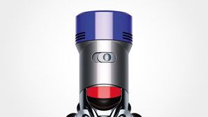  Close-up of Dyson V8 Animal vacuum power mode switch  