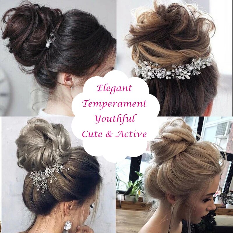 BENEHAIR Synthetic Scrunchies Hair Bun Messy Bun Curly Chignon Hair Extenisons Updo Donut Hairpieces Fake Hair Piece 25g