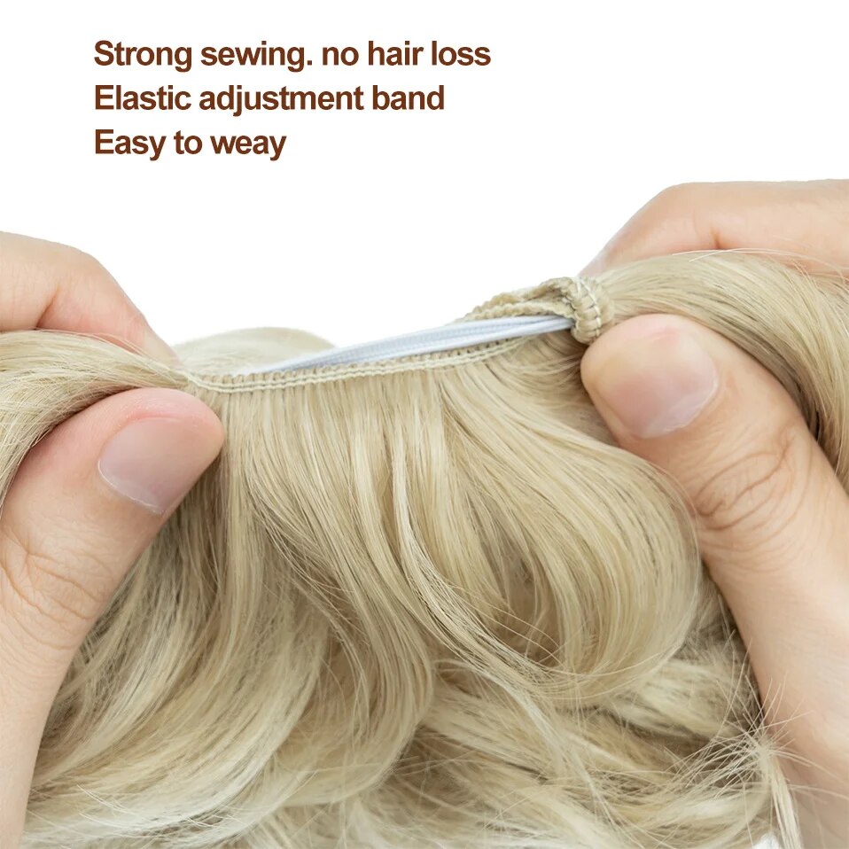 Synthetic Hair Bun Extensions Messy Curly Elastic Hair Scrunchies Hairpieces 55g Chignon Donut Updo Hair Pieces for Women