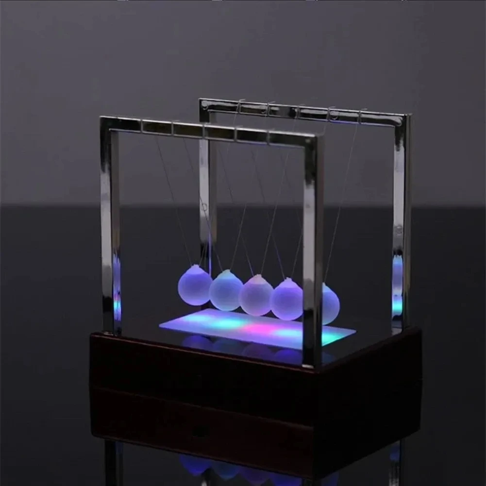 Cradle Light Balance Newtons Pendulum Newton Toy Desk Physics Metal Led Science Motion Perpetual Swinging S Swing Toys Executive