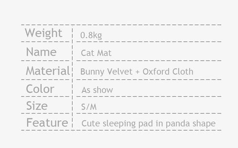 Panda Warm Cat Bed 2 Style Sleeping Mat