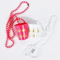 5pcs Team Bride To Be Cup Plastic Shot Glasses Necklace Beads Drinking Cups for Wedding Bridal Shower Hen Party Decoration
