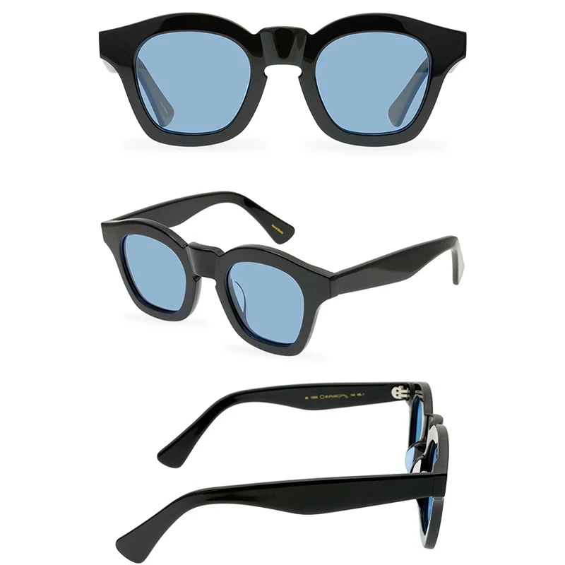 Belight Optical Italy Thick Acetate Cool Vintage Retro Women Men UV400 Protection with Case Oculos Punk Sunglasses MA13005