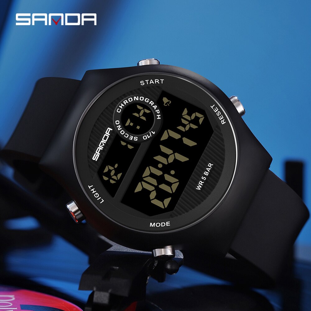 SANDA Top Brand Sports Men Watches Fashion Countdown Waterproof LED Digital Watch Man Military Wristwatch Relogio Masculino 9013