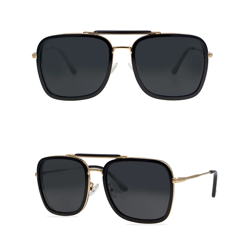 Belight Optical  Women Men UV400 Protection Pilot Shape Vintage Retro Acetate Yellow Lens Sunglasses  with Case Oculos 0665