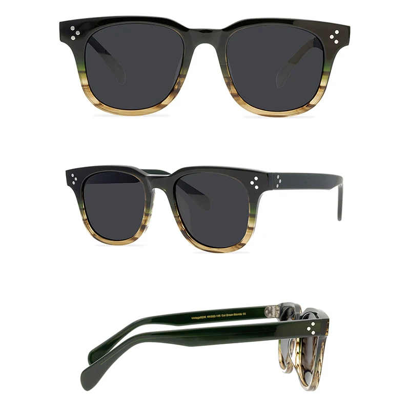 Belight Optical  Women Men Classical American Style UV400 Big Shape Vintage Retro Acetate Sunglasses with Case Oculos OV5236