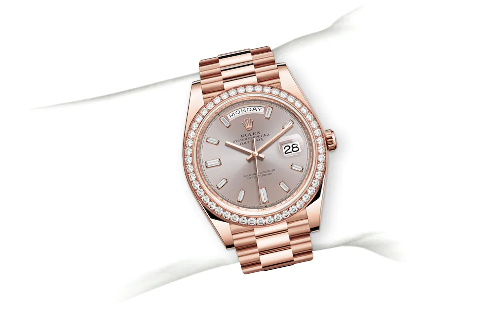 Rolex Day-Date in 18 ct Everose gold M228345RBR-0007 at J. Licht & Sons Rolex Boutique