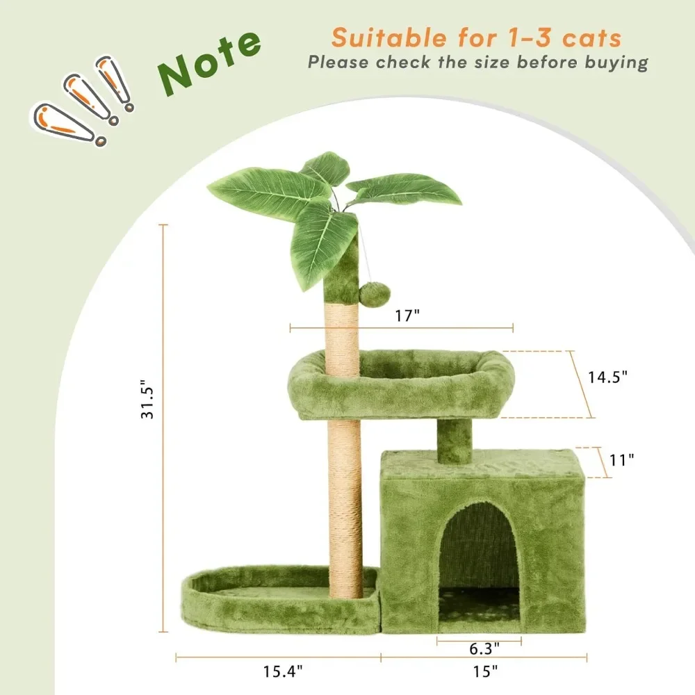 Tree for Cats Cat Condo Cozy Plush Cat House With Hang Ball and Leaf Shape Design Pet Products Home Garden Free Shipping