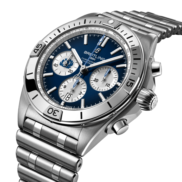 Breitling’s all-purpose watch for the fast and fearless world of rugby.We’re the official timing partner and exclusive luxury watch provide to Six Nations Rugby, the championship known the world over for showcasing exhilarating men and women’s matches between its six competing unions: England, Ireland, Wales, Scotland, France and Italy. Now our Chronomat Six Nations captures their spirit in a special-edition watch series. The six watches, limited to 150 pieces each, feature the signature Chronomat characteristics: the raised rider tabs at the 15 minute marks, the easy-grip onion crown and the classic rouleaux bracelet—all powered by Breitling’s exceptional Manufacture Caliber 01. Each model sets itself apart with the individual union’s colors and logo, as well as a caseback specially engraved with the name of each team, “Six Nations” and the “One of 150” limitation. A powerhouse lineup, the Chronomat Six Nations is available in the UK and select EU countries.