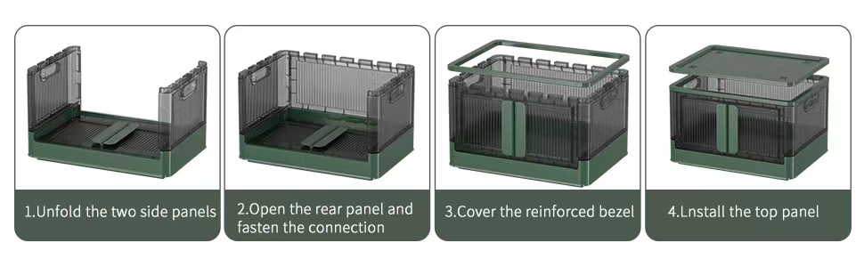 collapsible storage bin with lid