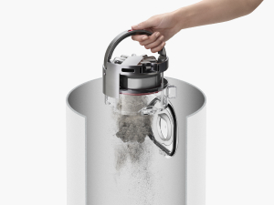 Dyson 360 Vis Nav bin being emptied