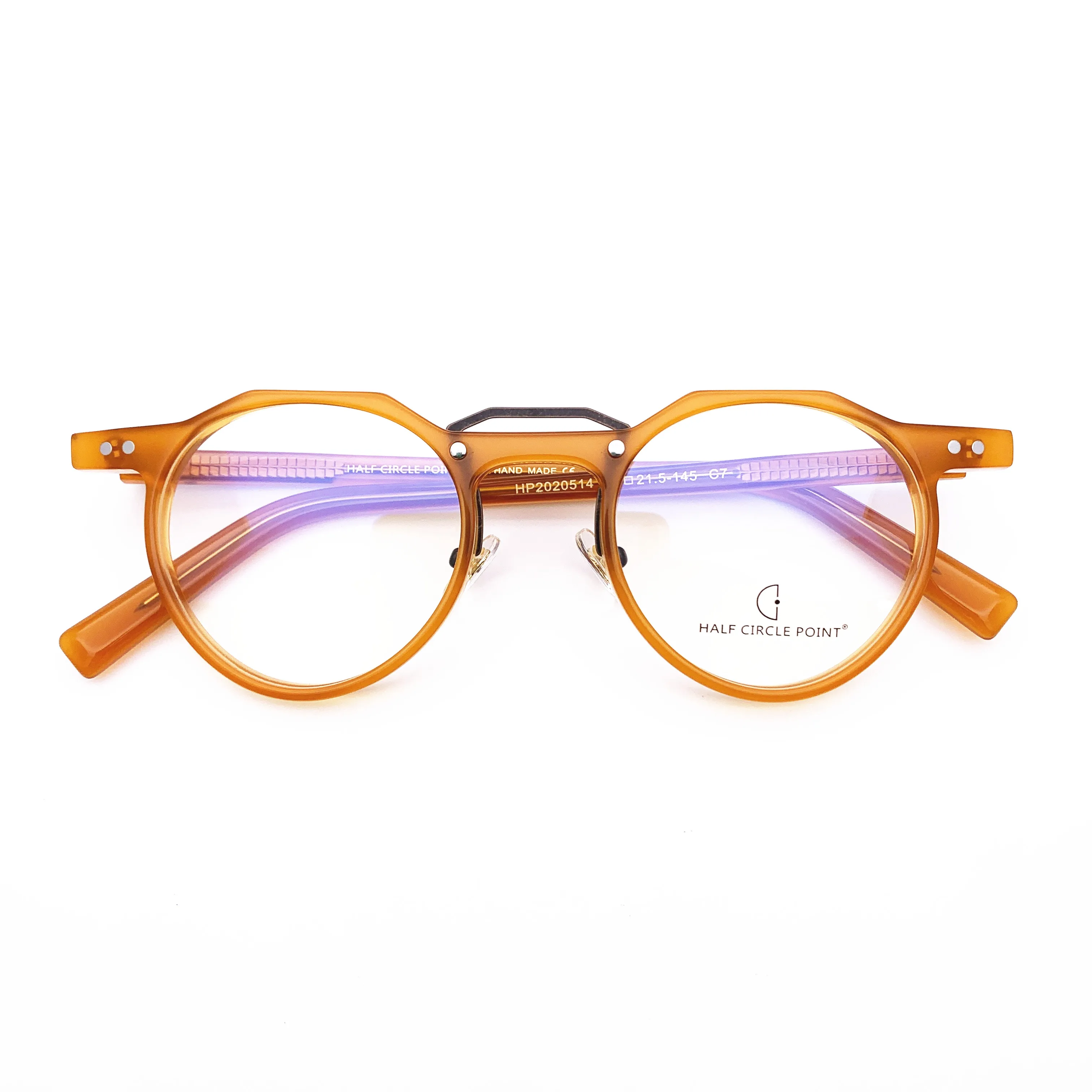 Belight Optical  Fancy Vintage Retro Blonde Acetate Irregular Shape Unique Design Spectacle Frame Precription Lens HP2020514