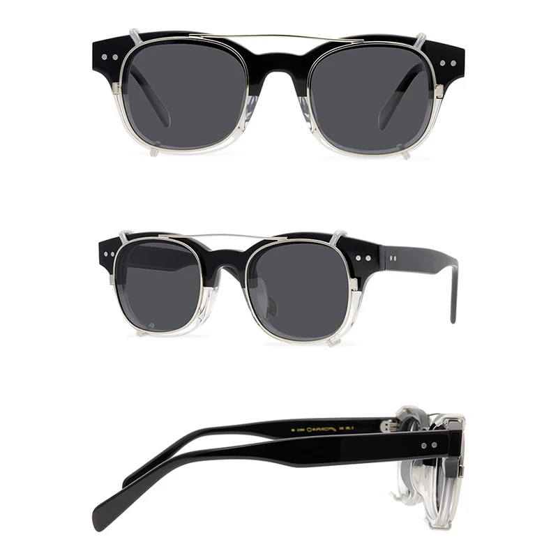 Belight Optical CELLULOSE Clip on Acetate Sunglasses Fashion Design Women Men UV400 Protection  with Case Oculos ADSR MA21004