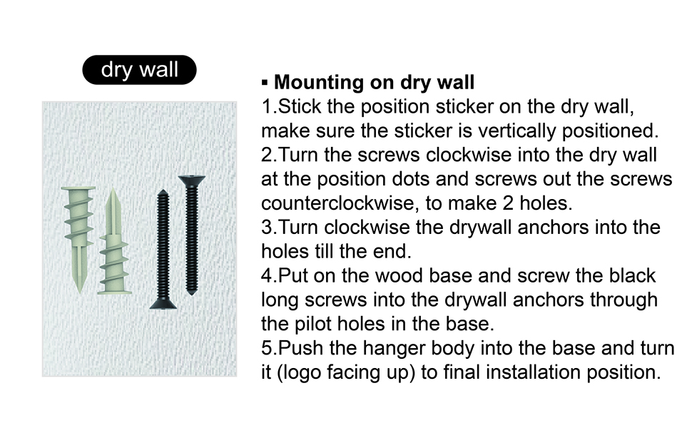 mount hanger on drywall