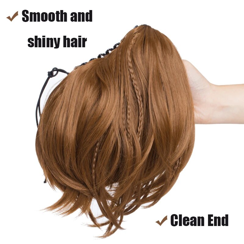BENEHAIR Synthetic Braid Ponytail Claw On Ponytail With Braids Hair Extensions Clip In Ponytail Hairpiece For Women Fake Hair