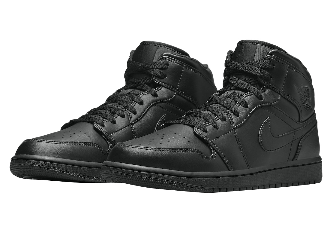 Air Jordan 1 Mid Triple Black 554724-093