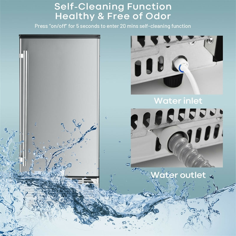 Freestanding Built-in Ice Maker Machine 80 lbs/24H with 25 lbs Ice Bin