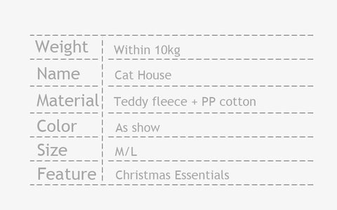 Christmas Cat Bed Winter Warm Enclosed House