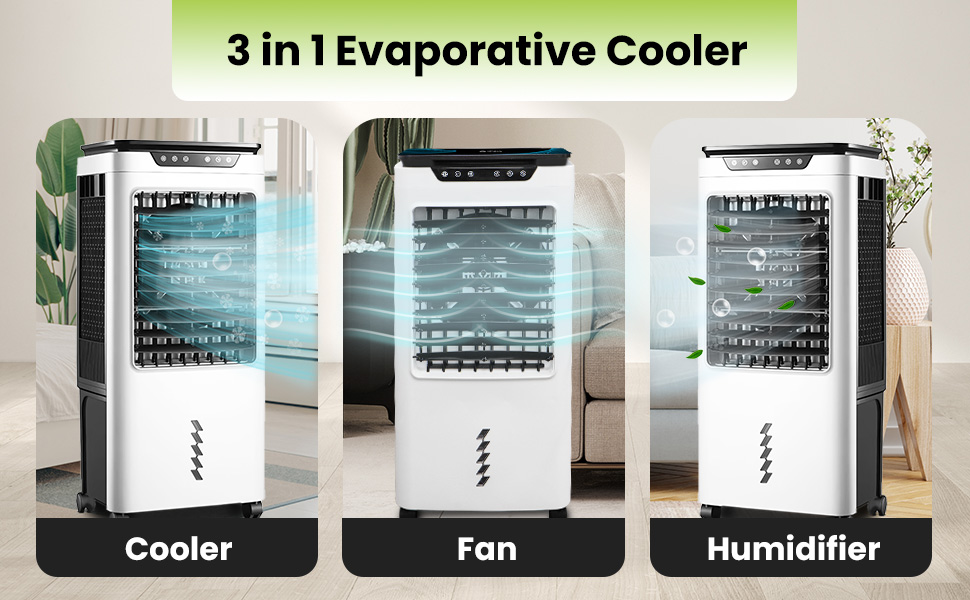 Portable Air Cooler with Fan and Humidifier Feature