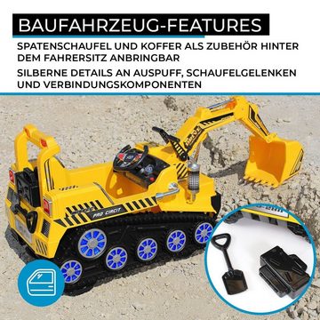 Actionbikes Motors electric children's excavator children's excavator D2811 electric - incl. remote control & automatic brake, load capacity 30 kg, (3-piece), children's electric car vehicle toy from 3 years - sound module - LED