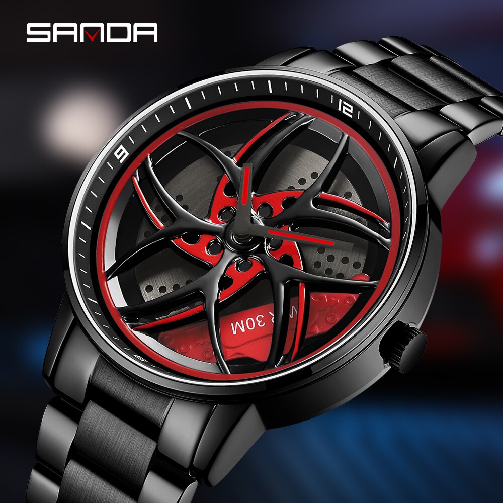 SANDA Luxury Men's Watches Top Brand Fashion Steel Business Quartz Watch Waterproof Wristwatch Clock Relogio Masculino P1091