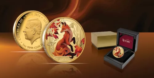 Niue 2024 AUTUMN Red Fox Four Seasons $100 1 Oz Pure Gold Proof OGP MINTAGE 99 - Picture 4 of 8