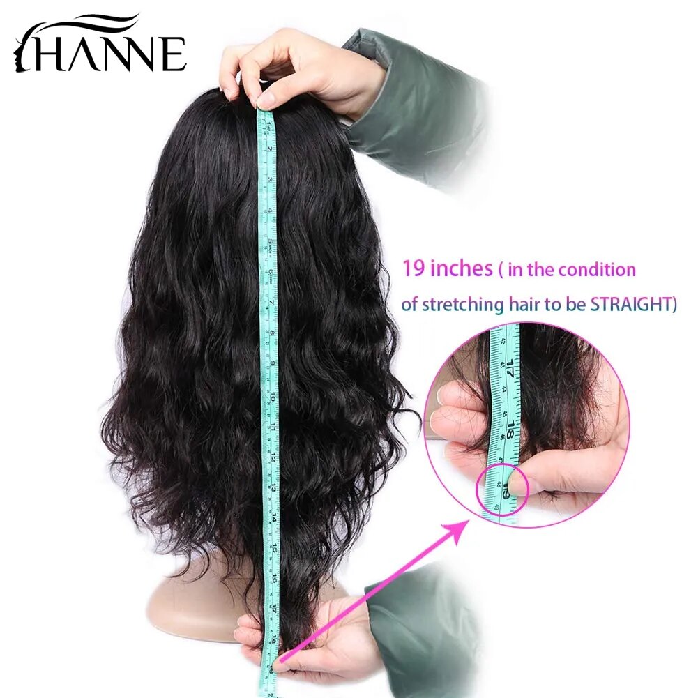 HANNE Brazilian Body Wave Human Hair Wigs With Bangs Wig Natural Black  Remy Short Long Women Hair 150% Density 12-18