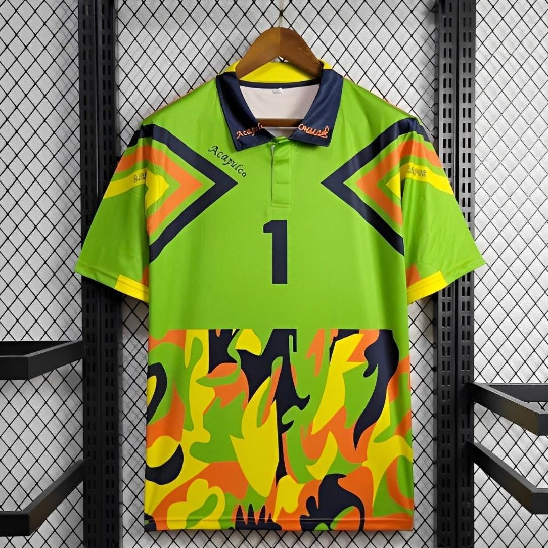 Retro Mexico 1994 Goalkeeper Green Orange Jersey111
