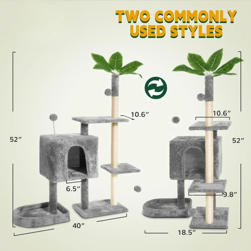 Tree for Cats Multi-Level Cozy Plush Cat Condo Cat House Cat Scratching Posts for Indoor Cats With Hang Ball Free Shipping Pet