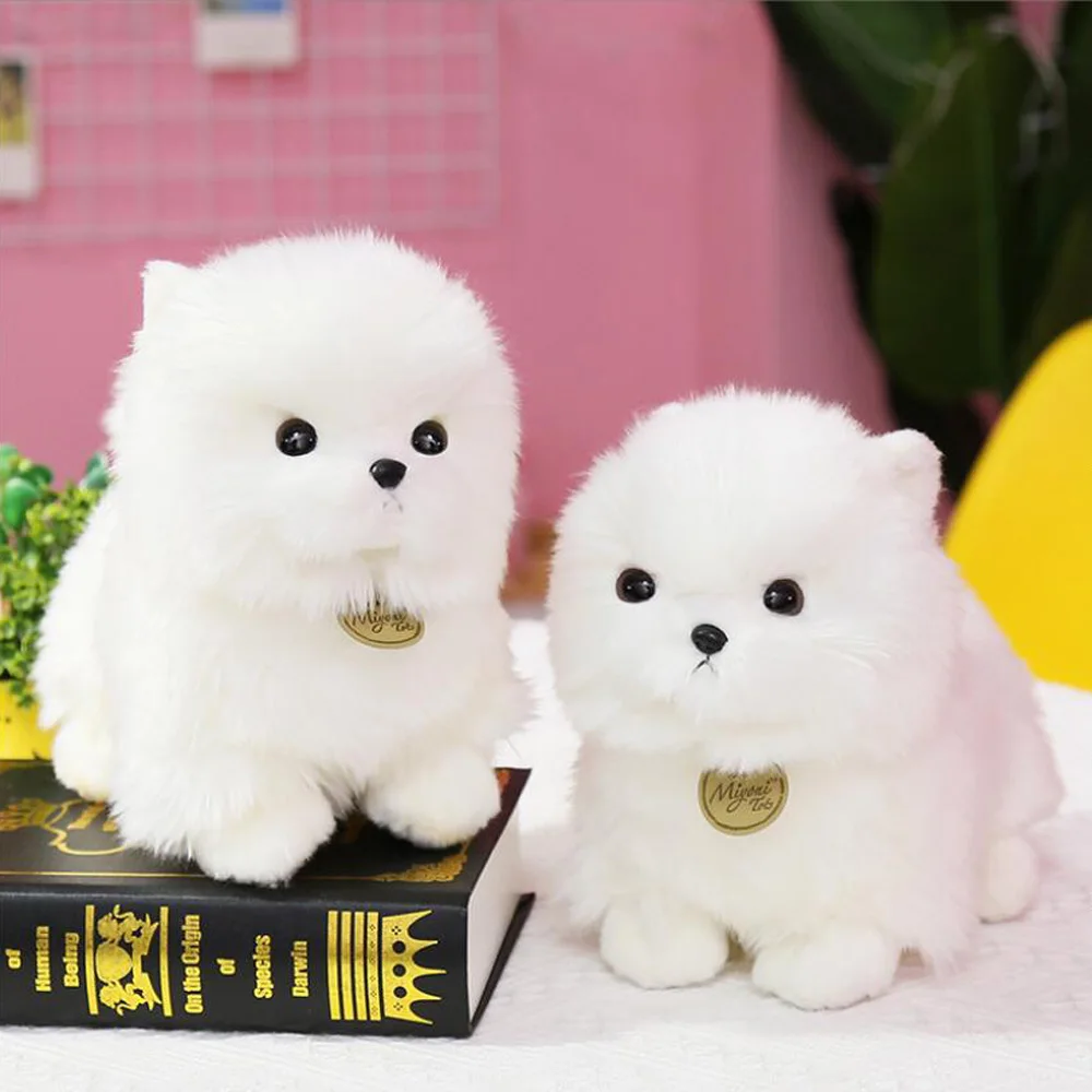 Cartoon Cute White Pomeranian Dog Stuffed Children Plush Toy