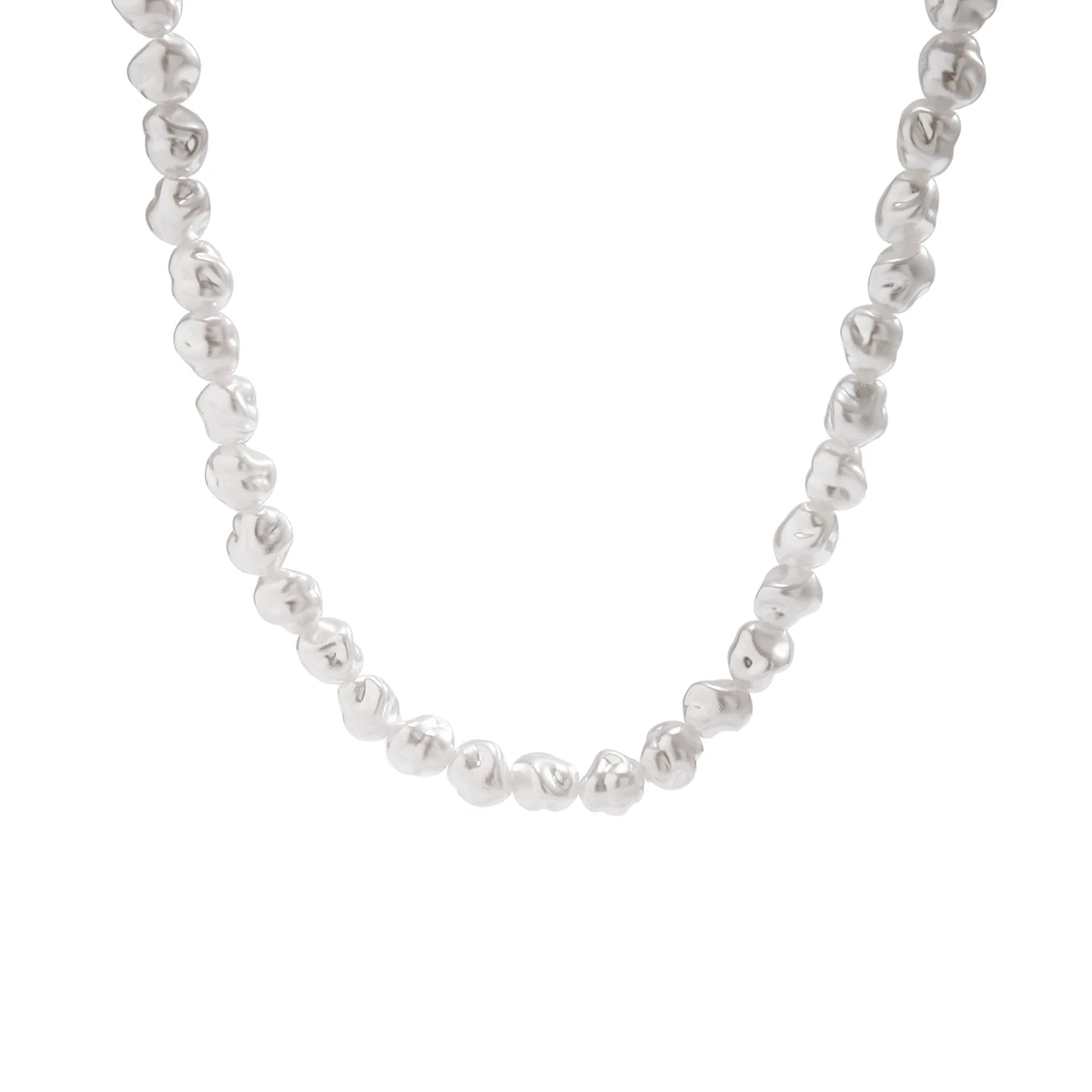 KunJoe Fashion Irregular Imitation Pearl Choker Necklace Men Temperament Simple Handmade Beads Clavicle Chain Jewelry Gift